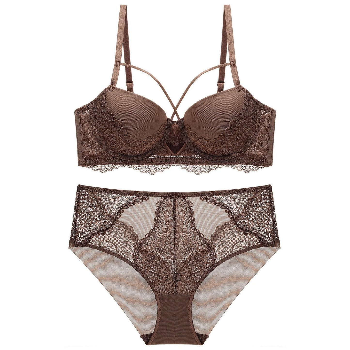 Women’s Lace Bra and Panty Set – Hollow-Out Sexy Lingerie, French Style - LunaStore