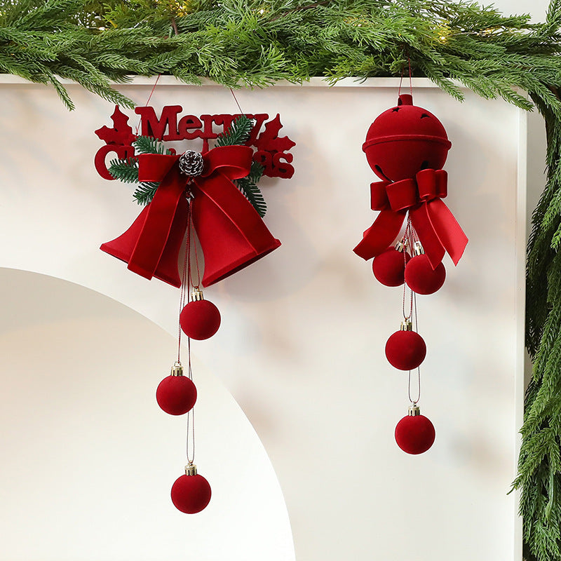 Luxe Flocked Christmas Ornaments – Scandinavian-Inspired Holiday Décor in Wine Red