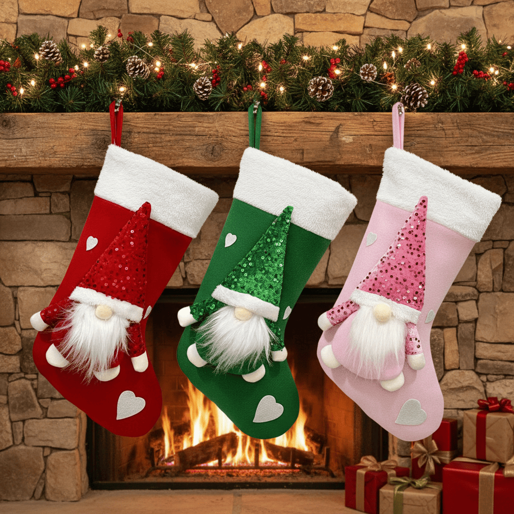 Luxury Sequined Faceless Doll Christmas Gift Bag - Premium Holiday Ornament