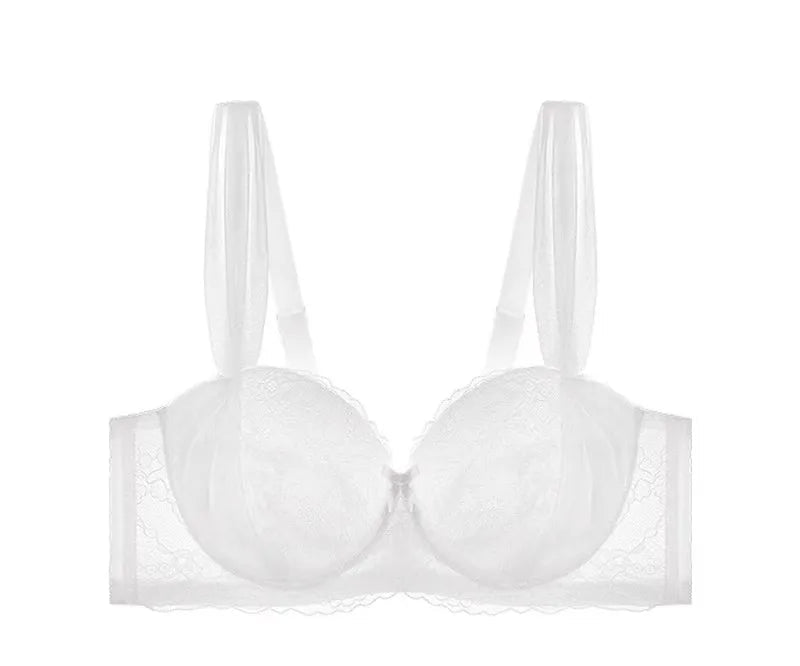 White bra on a white background with Chinese characters below.