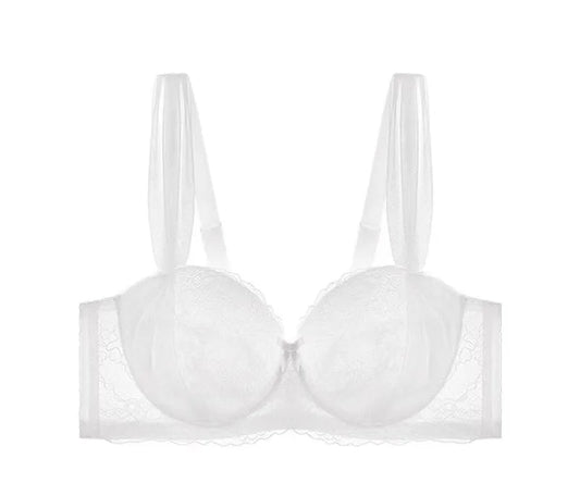 White bra on a white background with Chinese characters below.